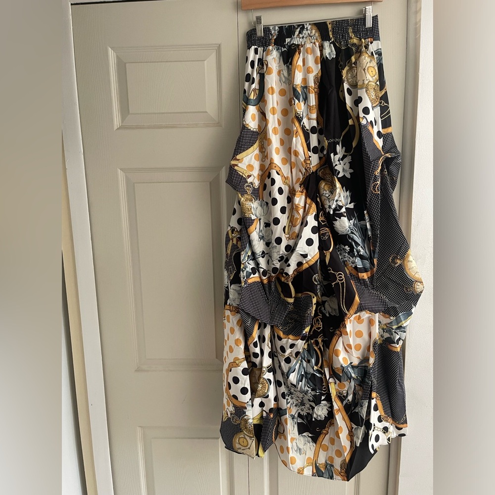 Multi print maxi skirt